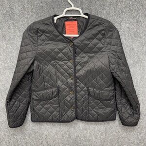 J.Crew Signature Puffer Quilted PrimaLoft Women's Button Jacket Black Size 14